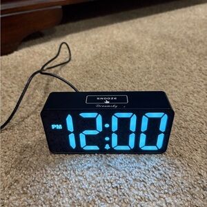 Digital Alarm Clock with Blue LED Display